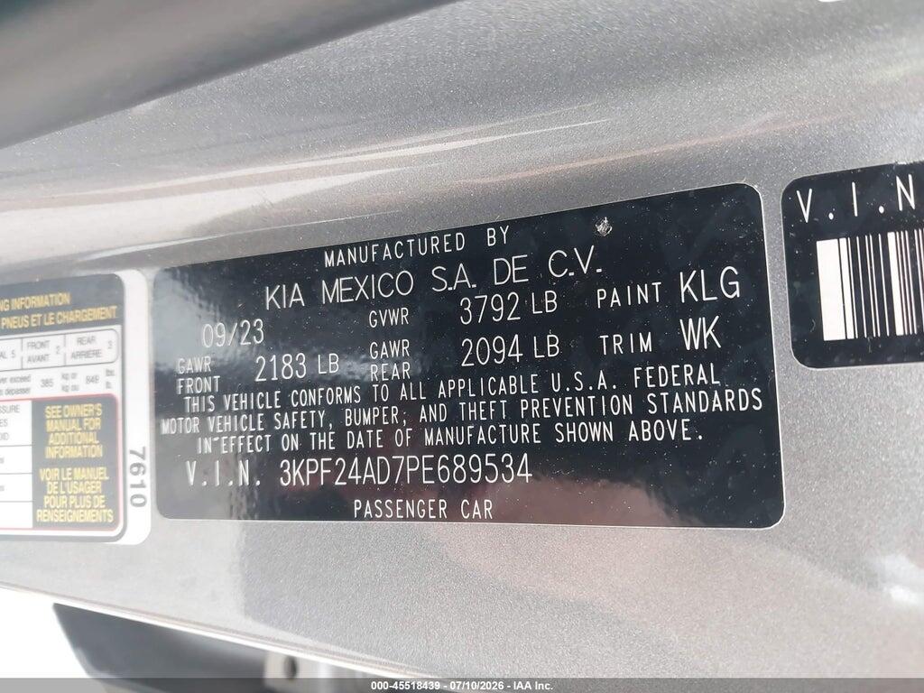 3KPF24AD7PE689534 2023 KIA FORTE photo no. 9