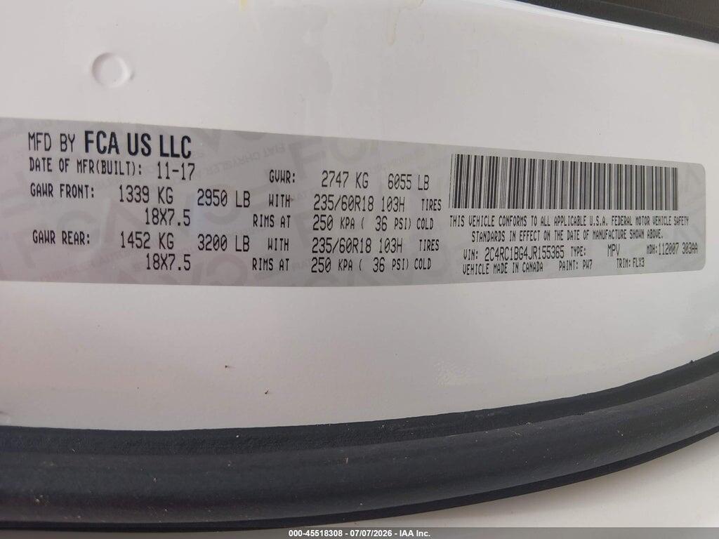 2C4RC1BG4JR155365 2018 CHRYSLER PACIFICA photo no. 9