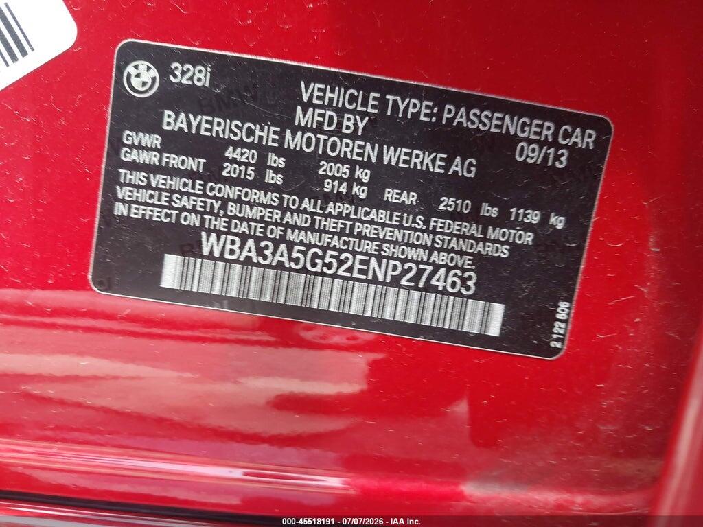 WBA3A5G52ENP27463 2014 BMW 328I photo no. 9