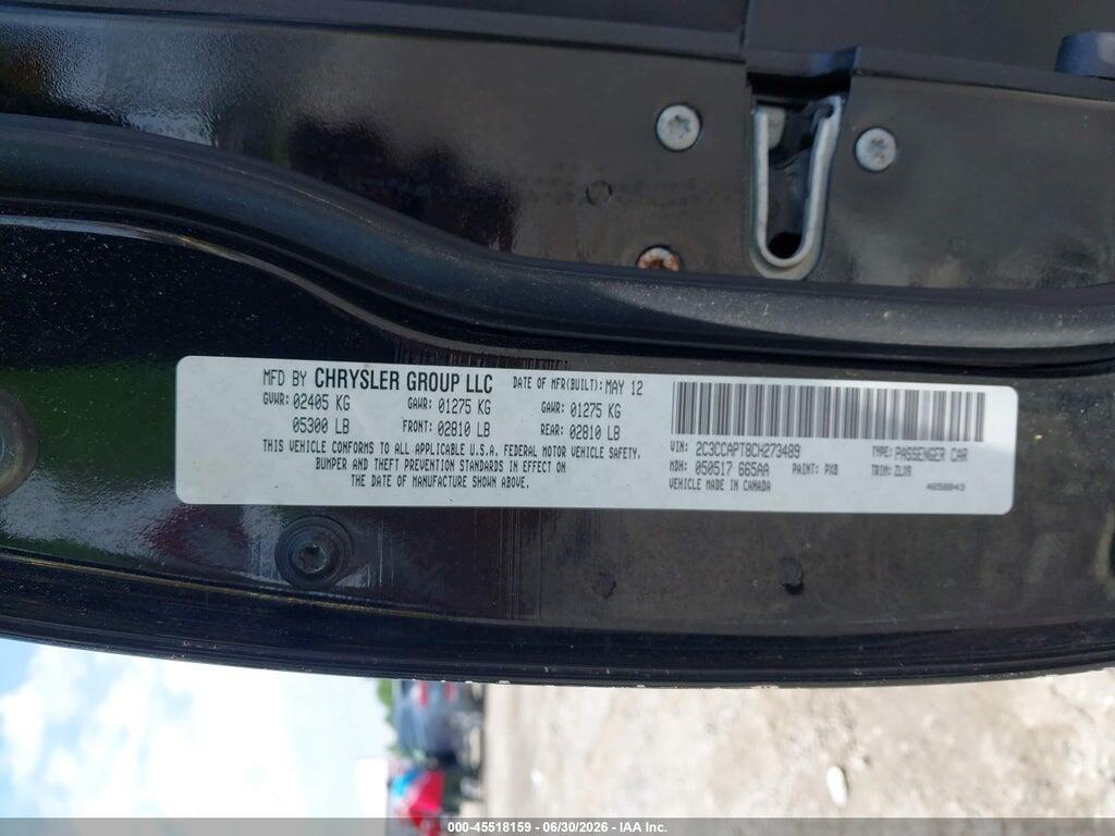 2C3CCAPT8CH273489 2012 CHRYSLER 300C photo no. 9