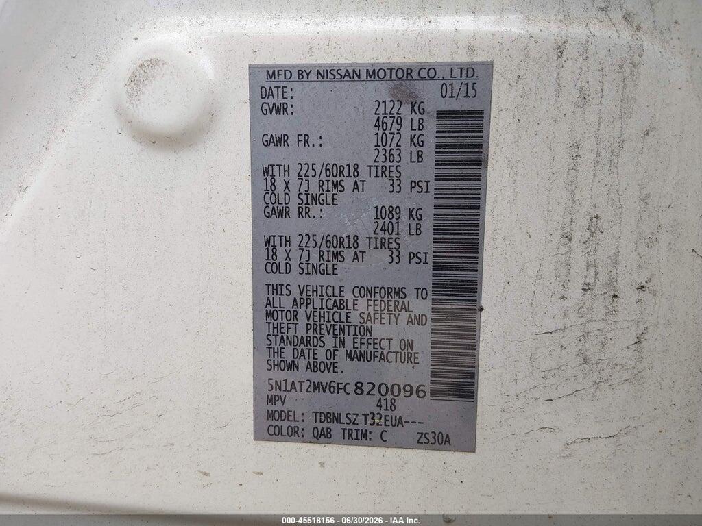 5N1AT2MV6FC820096 2015 NISSAN ROGUE photo no. 9