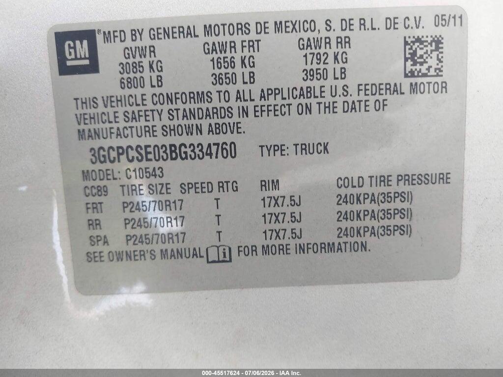 3GCPCSE03BG334760 2011 CHEVROLET SILVERADO 1500 photo no. 8