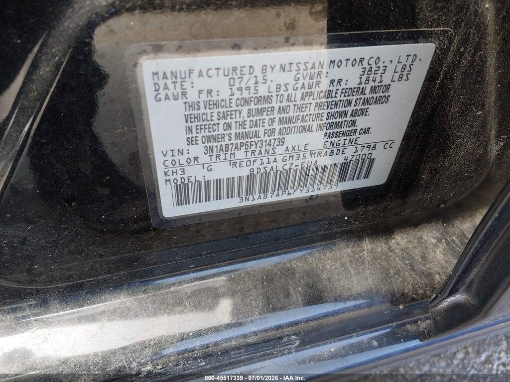 3N1AB7AP6FY314739 2015 NISSAN SENTRA photo no. 9