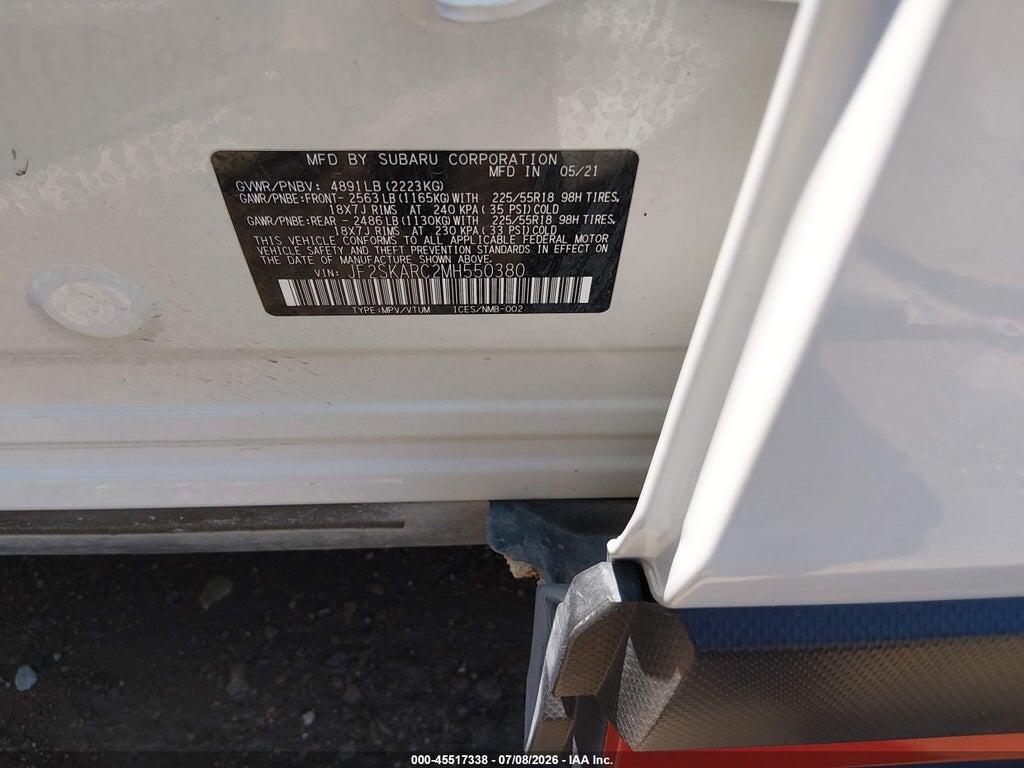 JF2SKARC2MH550380 2021 SUBARU FORESTER photo no. 9