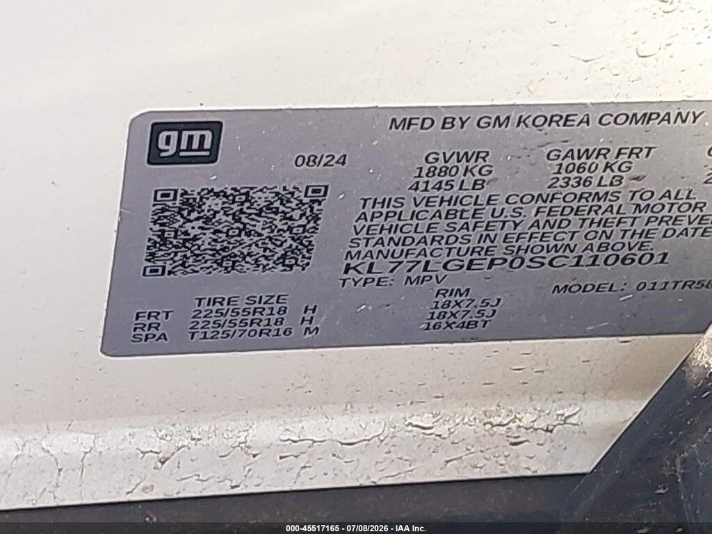 KL77LGEP0SC110601 2025 CHEVROLET TRAX photo no. 9