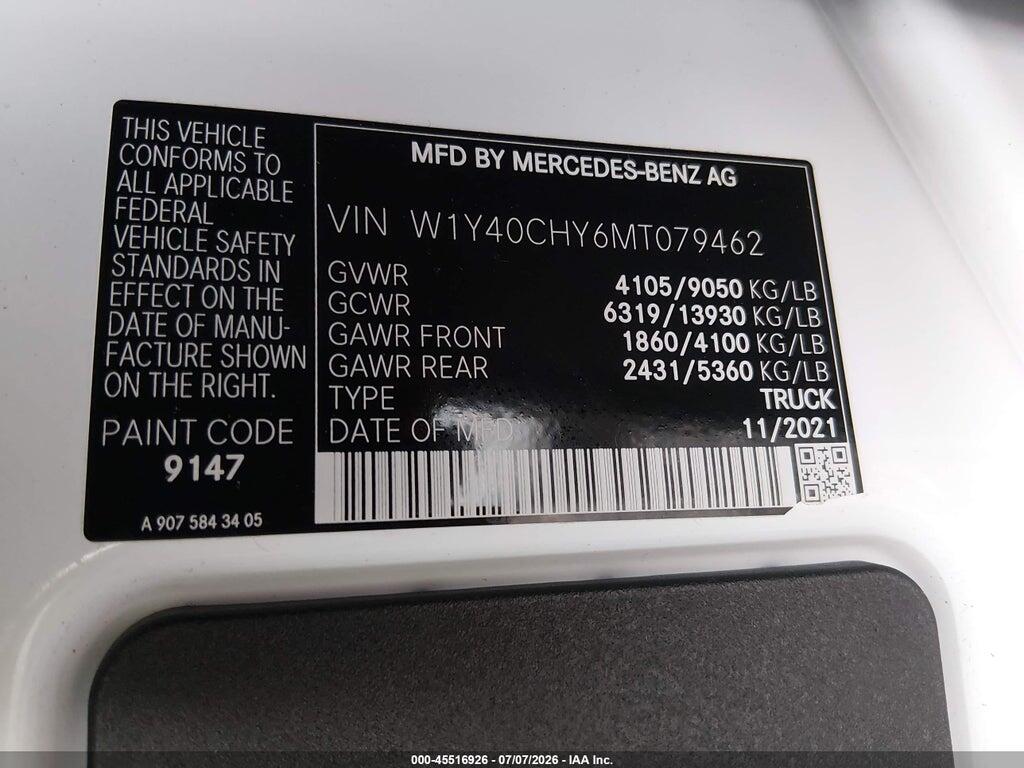 W1Y40CHY6MT079462 2021 MERCEDES-BENZ SPRINTER 2500 photo no. 9