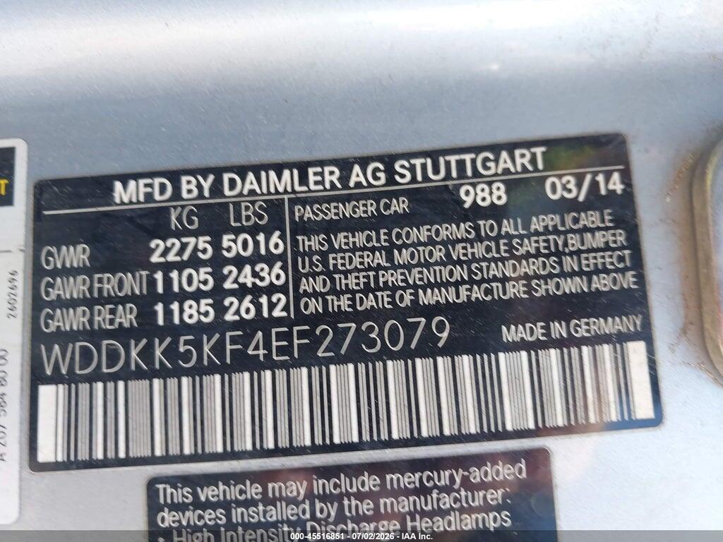 WDDKK5KF4EF273079 2014 MERCEDES-BENZ E 350 photo no. 9