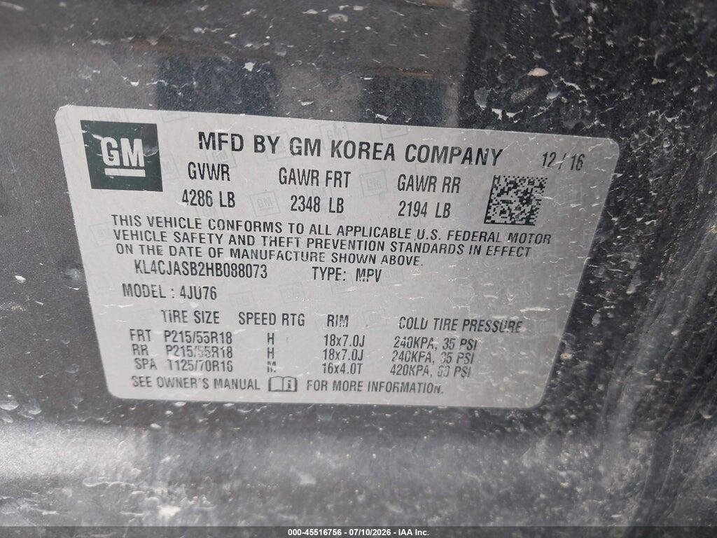 KL4CJASB2HB088073 2017 BUICK ENCORE photo no. 9