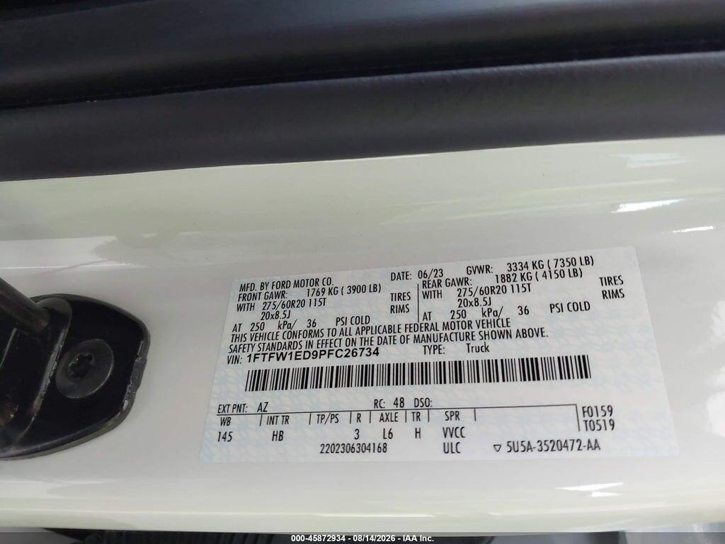 1FTFW1ED9PFC26734 2023 FORD F-150 photo no. 9