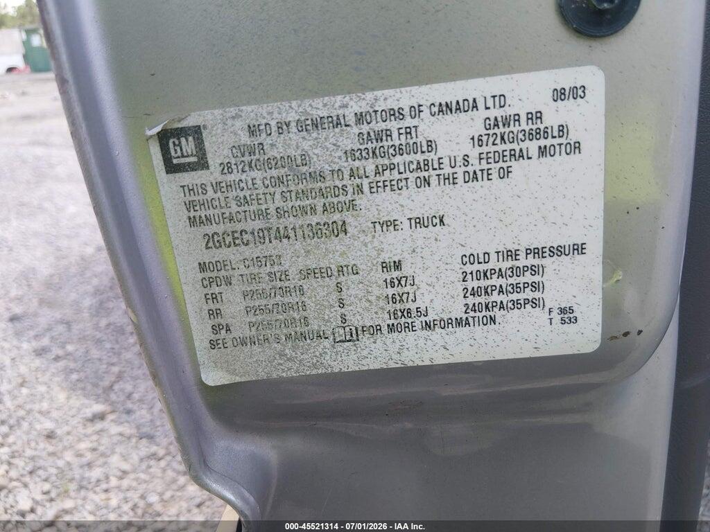 2GCEC19T441136304 2004 CHEVROLET SILVERADO 1500 photo no. 9