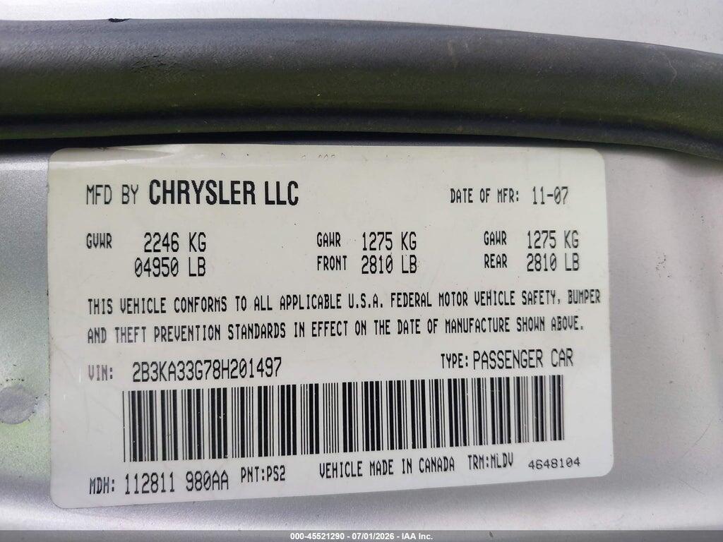2B3KA33G78H201497 2008 DODGE CHARGER photo no. 9