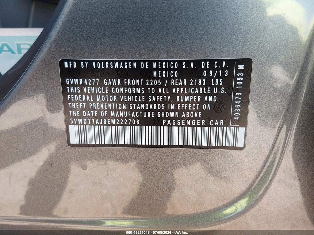 3VWD17AJ8EM222706 2014 VOLKSWAGEN JETTA photo no. 9