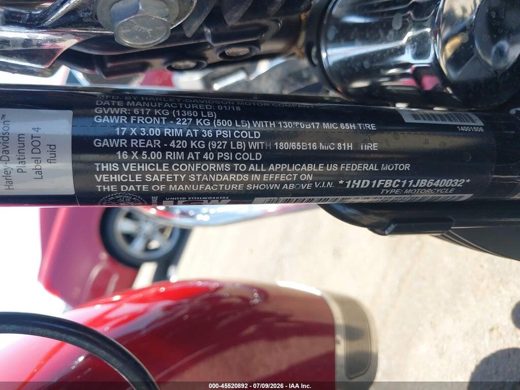 1HD1FBC11JB640032 2018 HARLEY-DAVIDSON FLHR photo no. 10