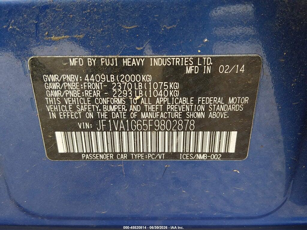 JF1VA1G65F9802878 2015 SUBARU WRX photo no. 9