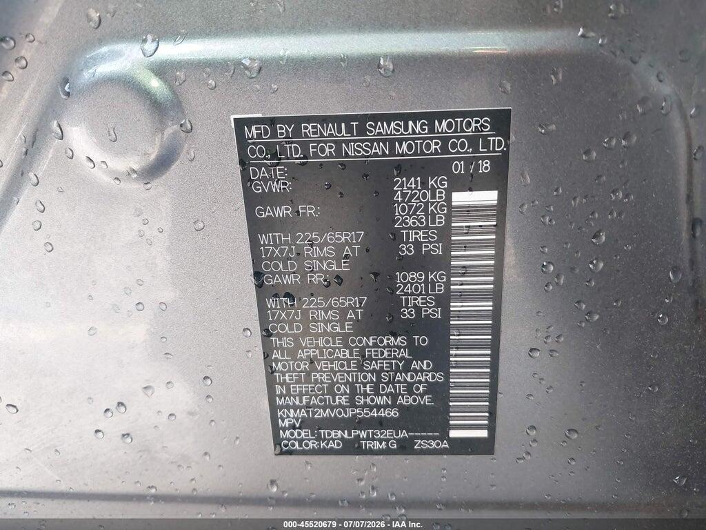 KNMAT2MV0JP554466 2018 NISSAN ROGUE photo no. 9