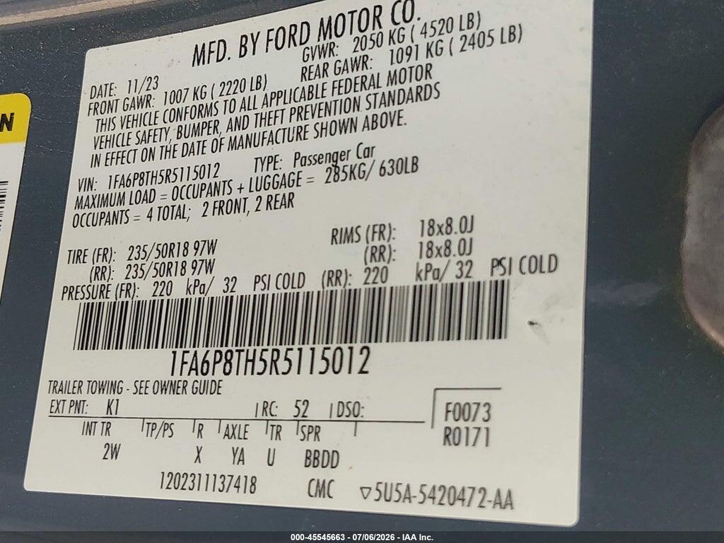 1FA6P8TH5R5115012 2024 FORD MUSTANG photo no. 9