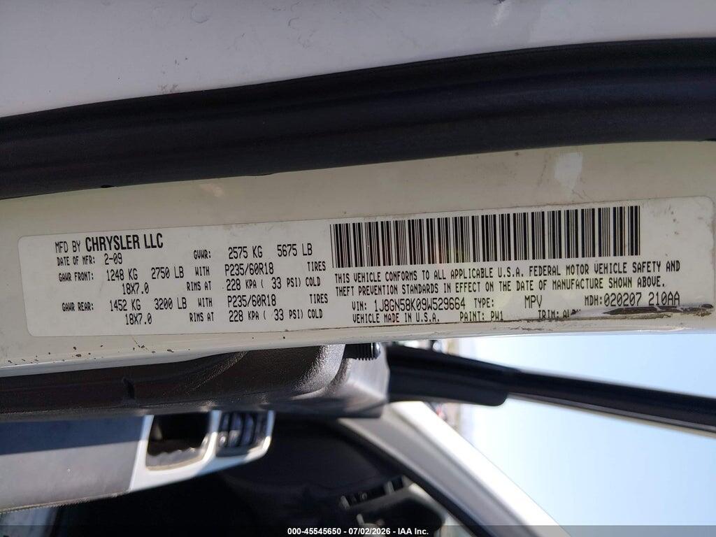 1J8GN58K09W529664 2009 JEEP LIBERTY photo no. 9