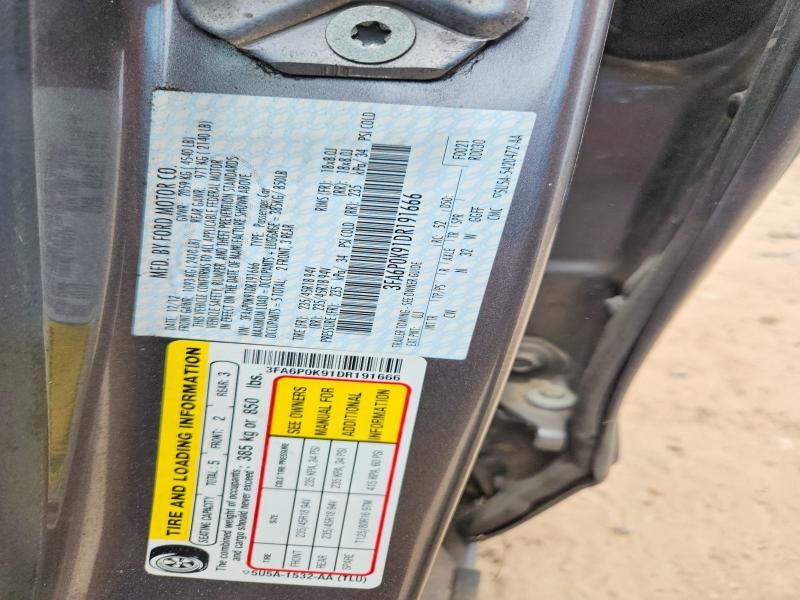 3FA6P0K91DR191666 2013 FORD FUSION photo no. 12