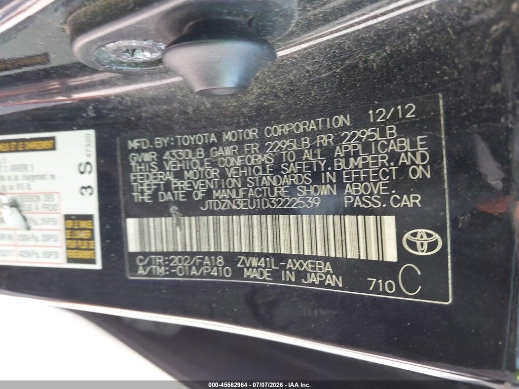 JTDZN3EU1D3222539 2013 TOYOTA PRIUS V photo no. 9