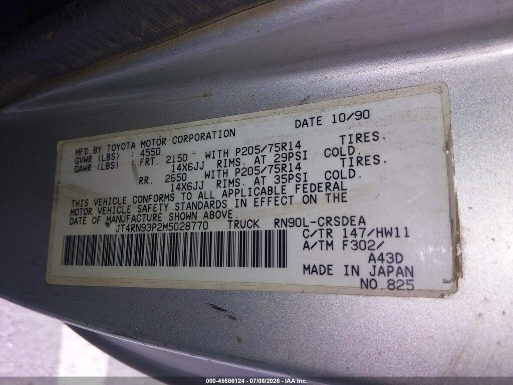 JT4RN93P2M5028770 1991 TOYOTA PICKUP photo no. 9