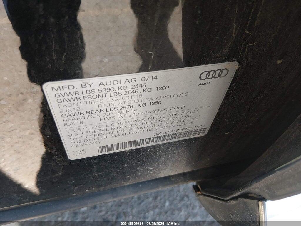 WA1LFAFP2FA031611 2015 AUDI Q5 photo no. 9