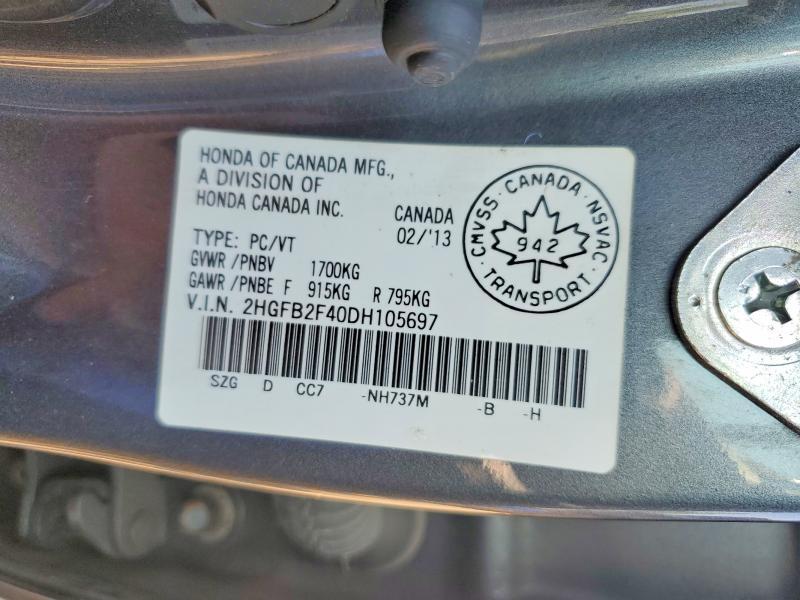 2013 HONDA CIVIC LX — Фото 12 из 12
