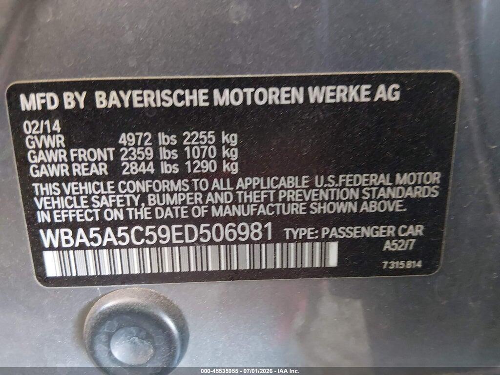 WBA5A5C59ED506981 2014 BMW 528I photo no. 9
