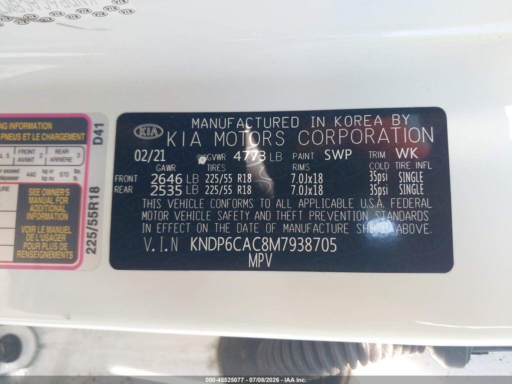 KNDP6CAC8M7938705 2021 KIA SPORTAGE photo no. 9