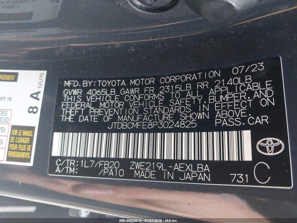JTDBCMFE8P3024825 2023 TOYOTA COROLLA photo no. 9
