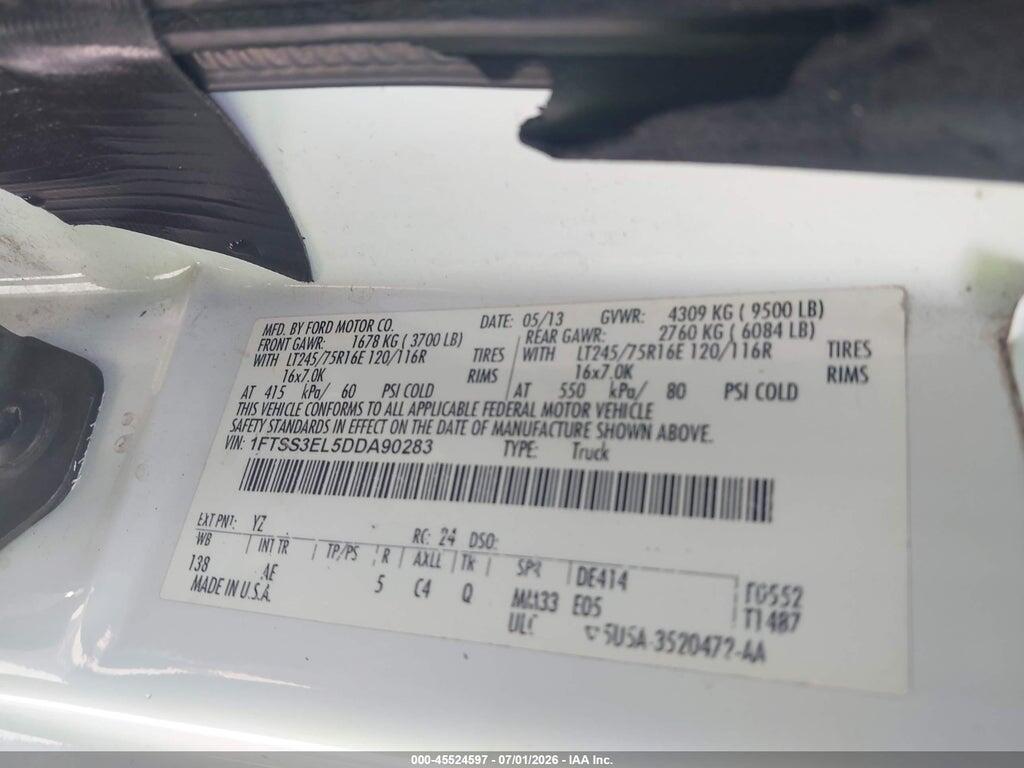 1FTSS3EL5DDA90283 2013 FORD E-350 SUPER DUTY photo no. 9