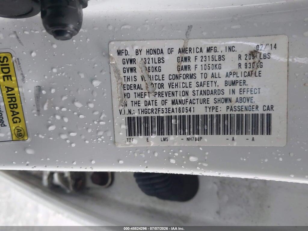 1HGCR2F53EA160541 2014 HONDA ACCORD photo no. 9