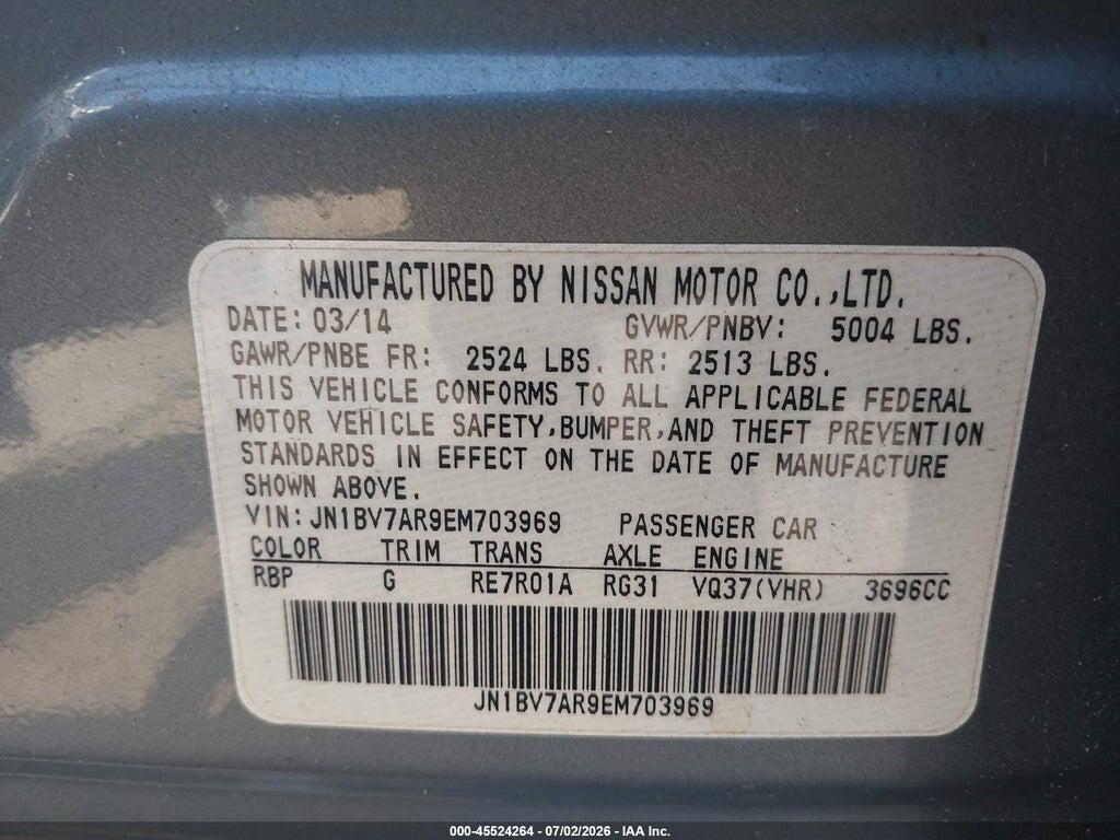 JN1BV7AR9EM703969 2014 INFINITI Q50 photo no. 9