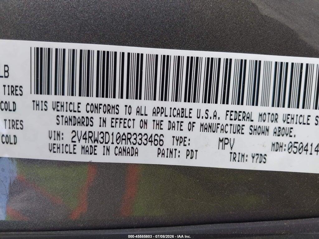 2V4RW3D10AR333466 2010 VOLKSWAGEN ROUTAN photo no. 9