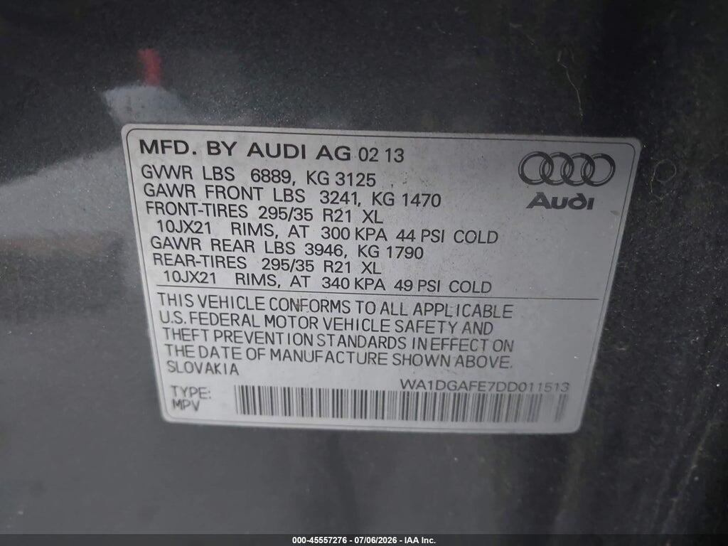 WA1DGAFE7DD011513 2013 AUDI Q7 photo no. 9
