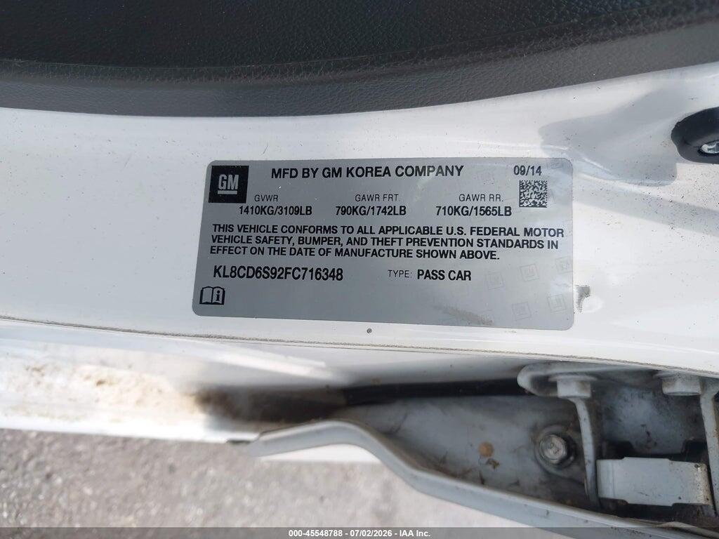 KL8CD6S92FC716348 2015 CHEVROLET SPARK photo no. 9