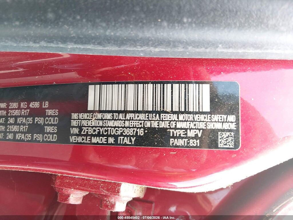 ZFBCFYCT0GP368716 2016 FIAT 500X photo no. 9