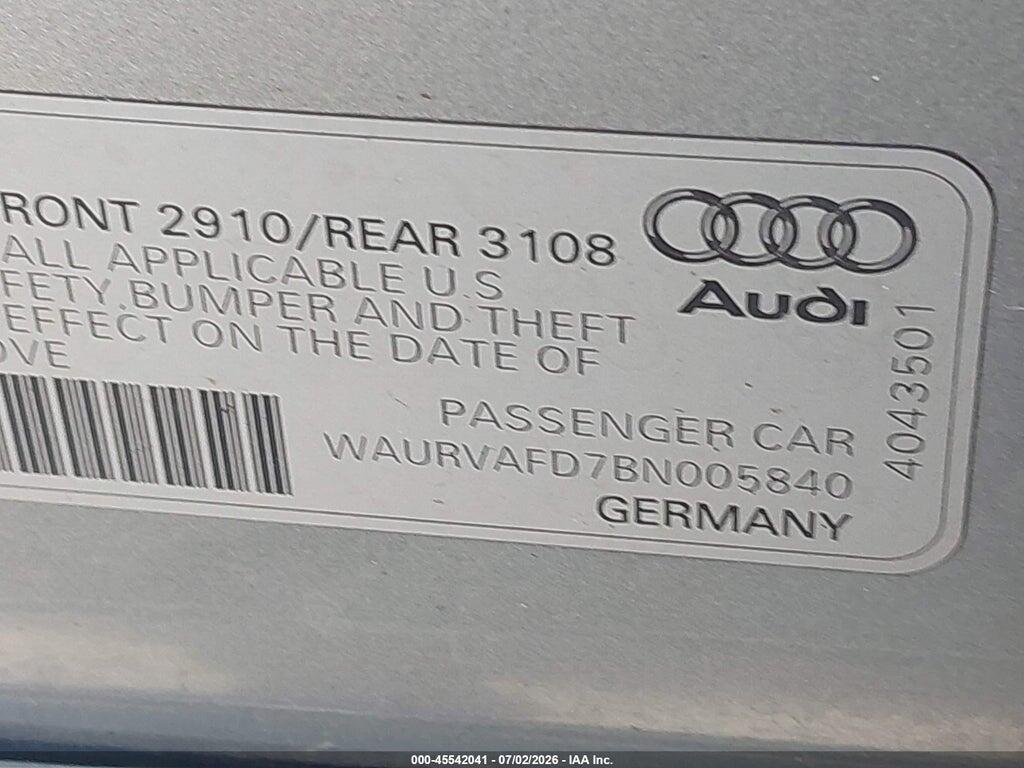 WAURVAFD7BN005840 2011 AUDI A8 L photo no. 9