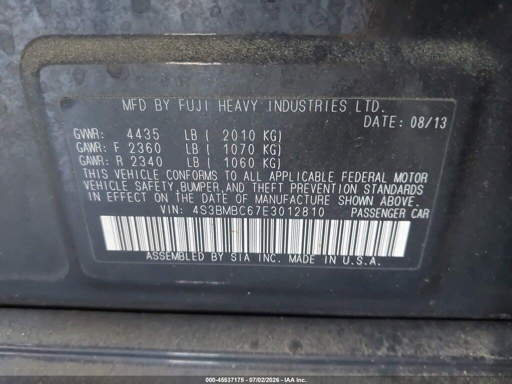 4S3BMBC67E3012810 2014 SUBARU LEGACY photo no. 9