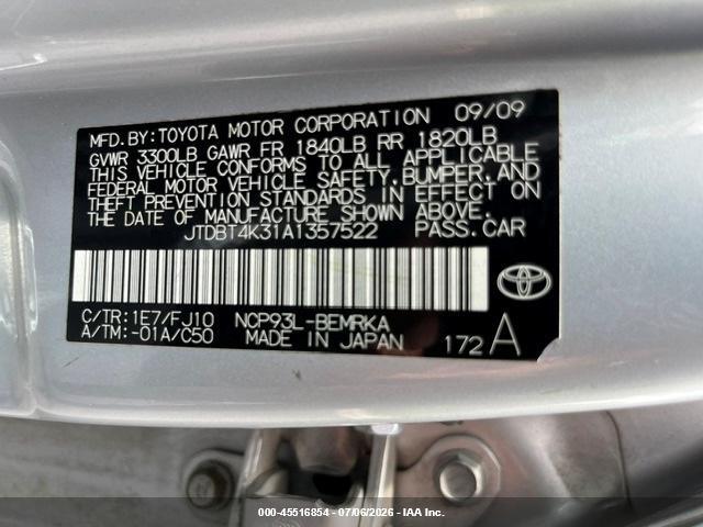 JTDBT4K31A1357522 2010 TOYOTA YARIS photo no. 9