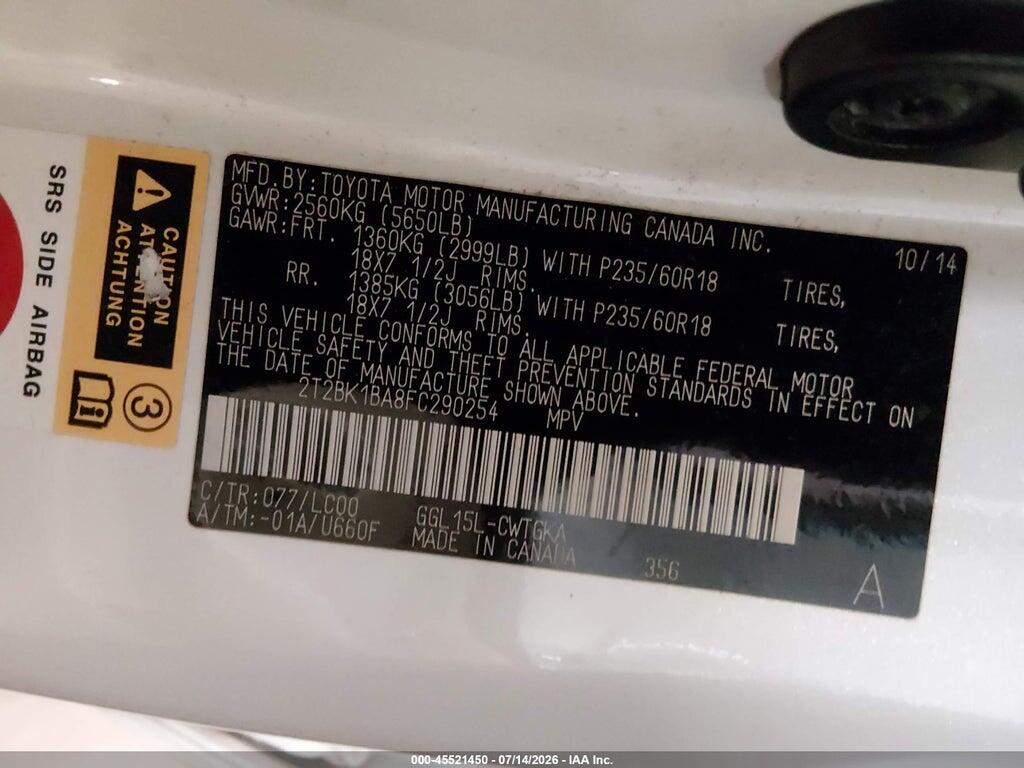2T2BK1BA8FC290254 2015 LEXUS RX 350 photo no. 9