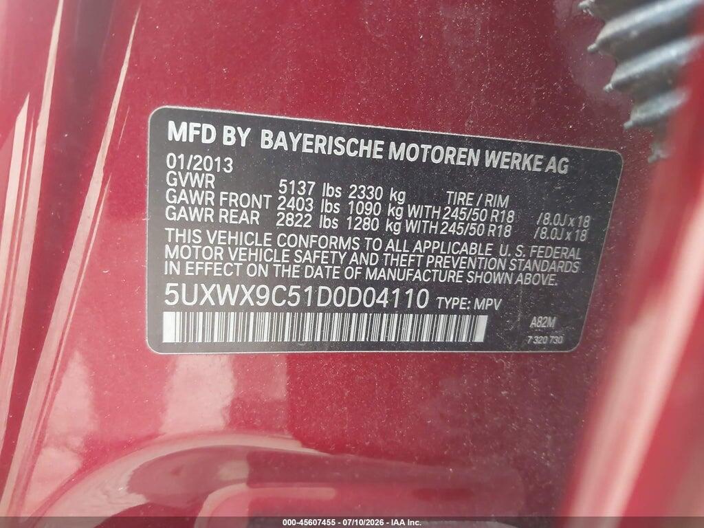 5UXWX9C51D0D04110 2013 BMW X3 photo no. 9