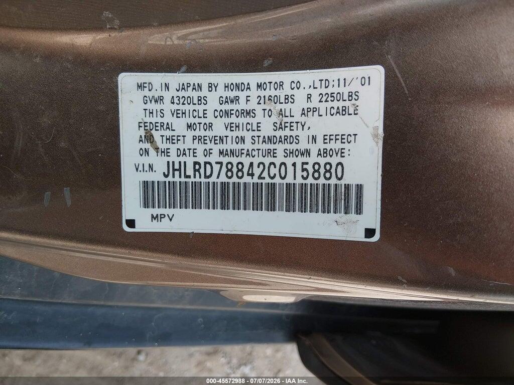 JHLRD78842C015880 2002 HONDA CR-V photo no. 9