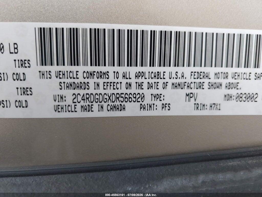 2C4RDGDGXDR566920 2013 DODGE GRAND CARAVAN photo no. 9