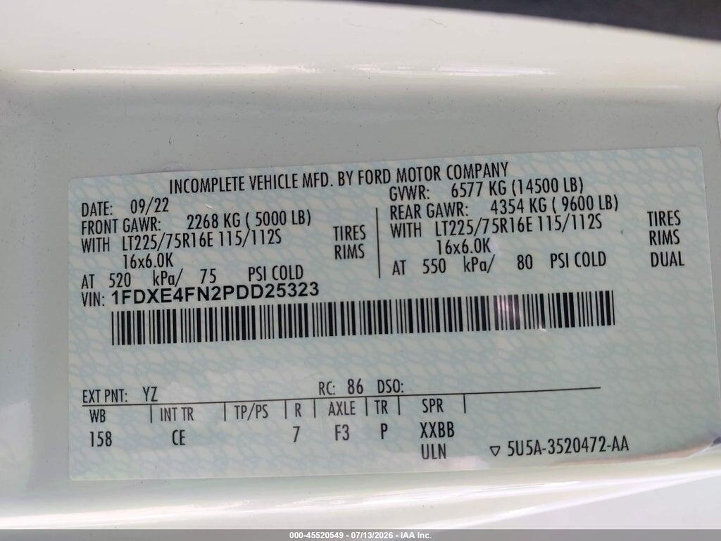1FDXE4FN2PDD25323 2023 FORD E-450 CUTAWAY photo no. 8