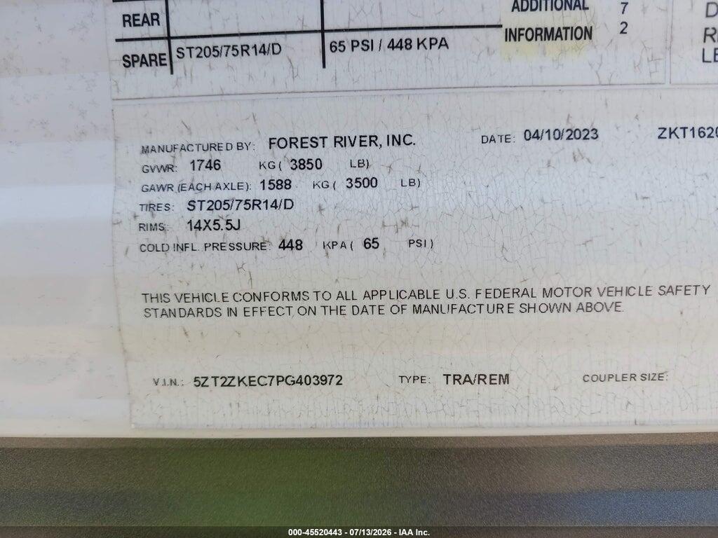 5ZT2ZKEC7PG403972 2023 FOREST RIVER OZARK photo no. 9