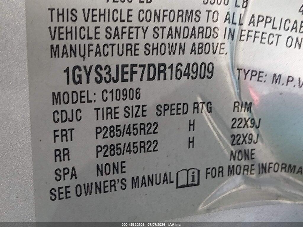 1GYS3JEF7DR164909 2013 CADILLAC ESCALADE ESV photo no. 9