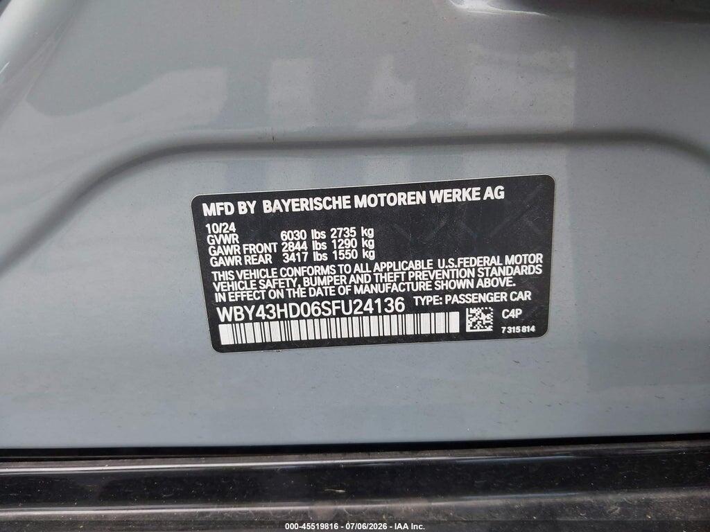 WBY43HD06SFU24136 2025 BMW I4 GRAN COUPE photo no. 9
