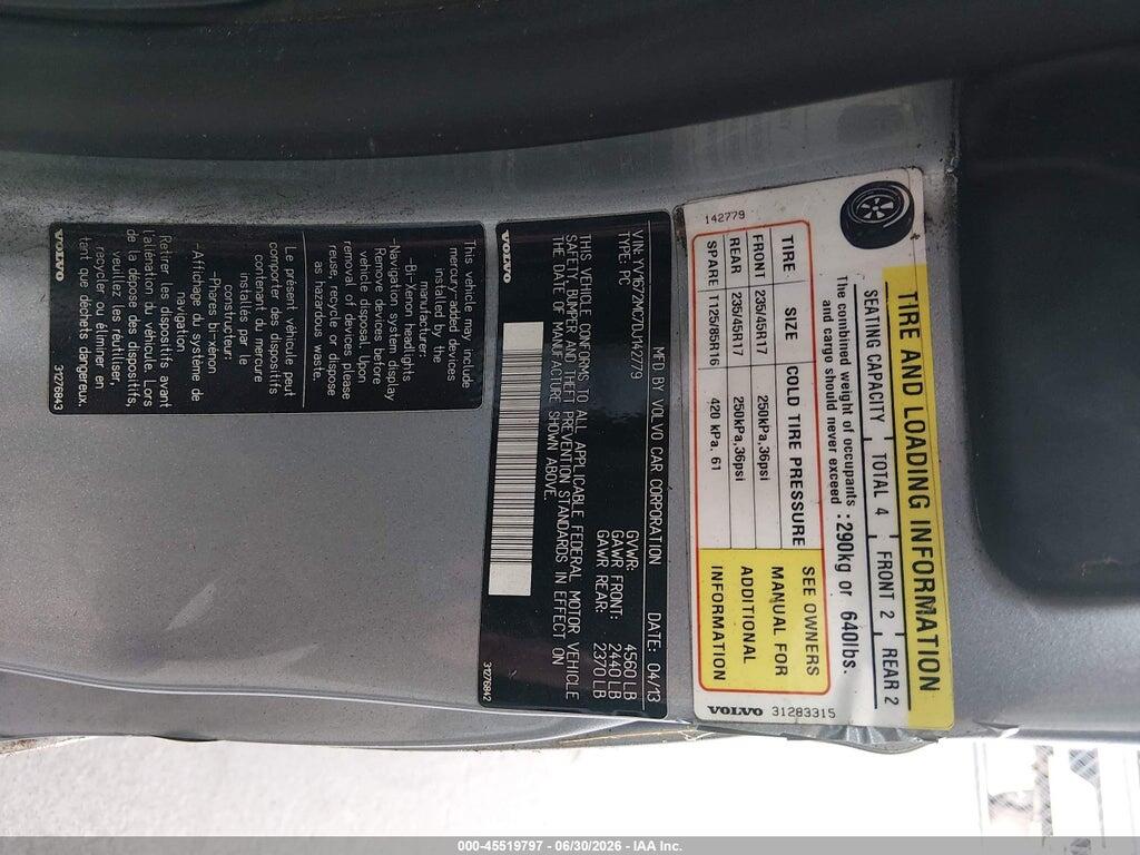 YV1672MC7DJ142779 2013 VOLVO C70 photo no. 9