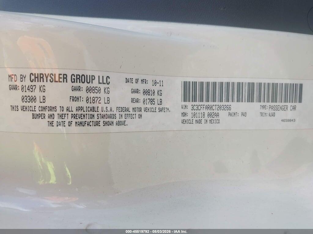 3C3CFFAR0CT203266 2012 FIAT 500 photo no. 9