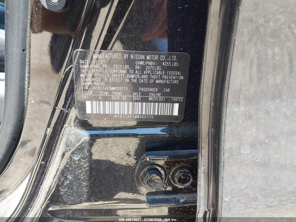 JN1BJ1AV3MW305715 2021 NISSAN ROGUE SPORT photo no. 9